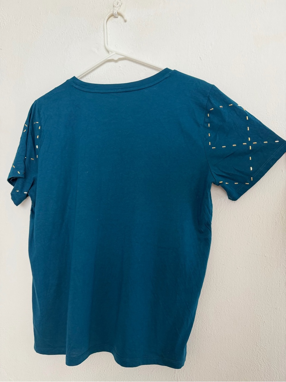 Michael Kors Teal Blue Diamond Stitch Short Sleeve Tee - Picture 7 of 7